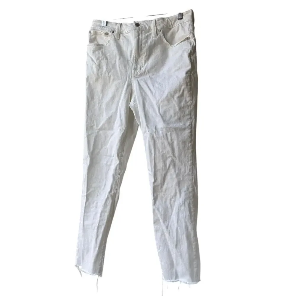 madewell the perfect vintage‎ jean tile white raw hem no662 women size 30